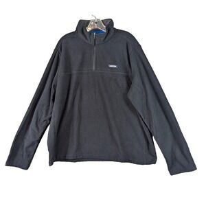 Lands' End 1/4 Zip Men's Sweatshirt Size XL 46-48 Fleece Dark Charcoal Mock Neck